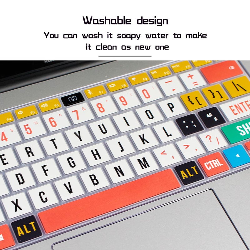 HRH Soft-Touch Ultra Thin Protective Skin Silicone Keyboard Cover for Huawei MateBook X Pro 13.9" Laptop(2018 Release) for MateBook 14" 2019 X PRO Protective Skin,Creative Big Font Rainbow - Image 5